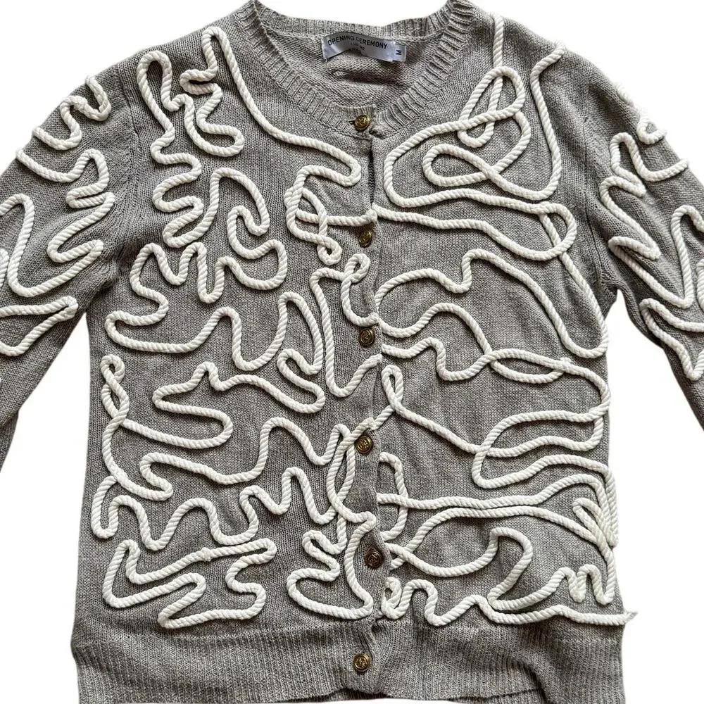 Opening Ceremony Embellished Rope Detail Cardigan